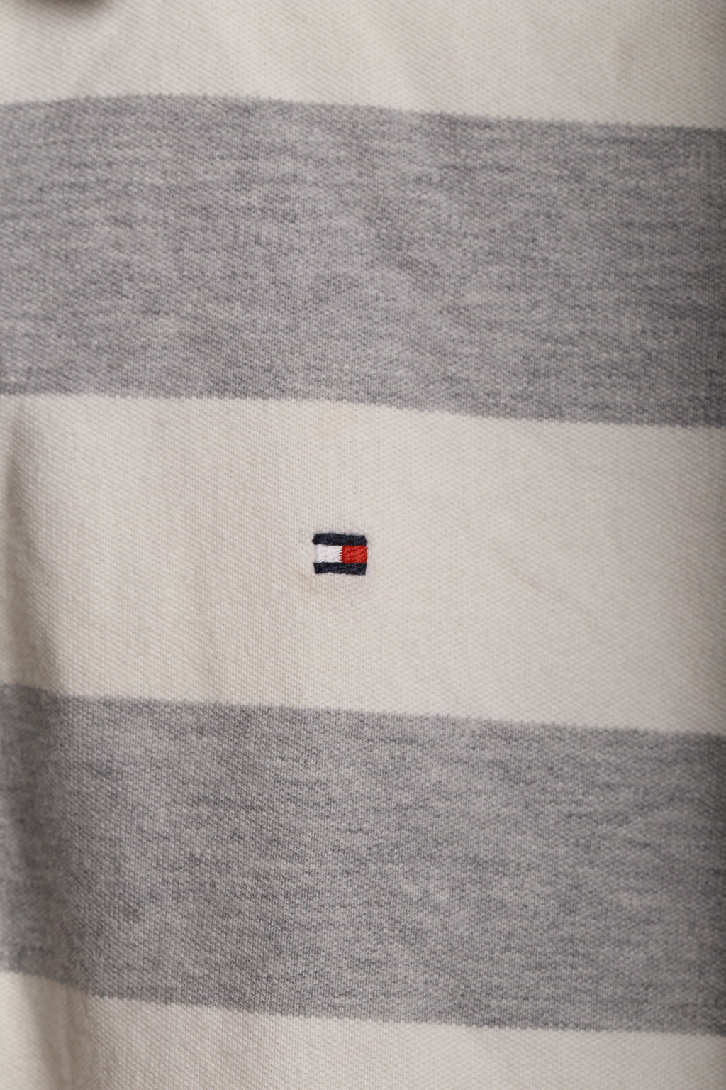 Damska koszulka polo Tommy Hilfiger S – szaro-biała w paski