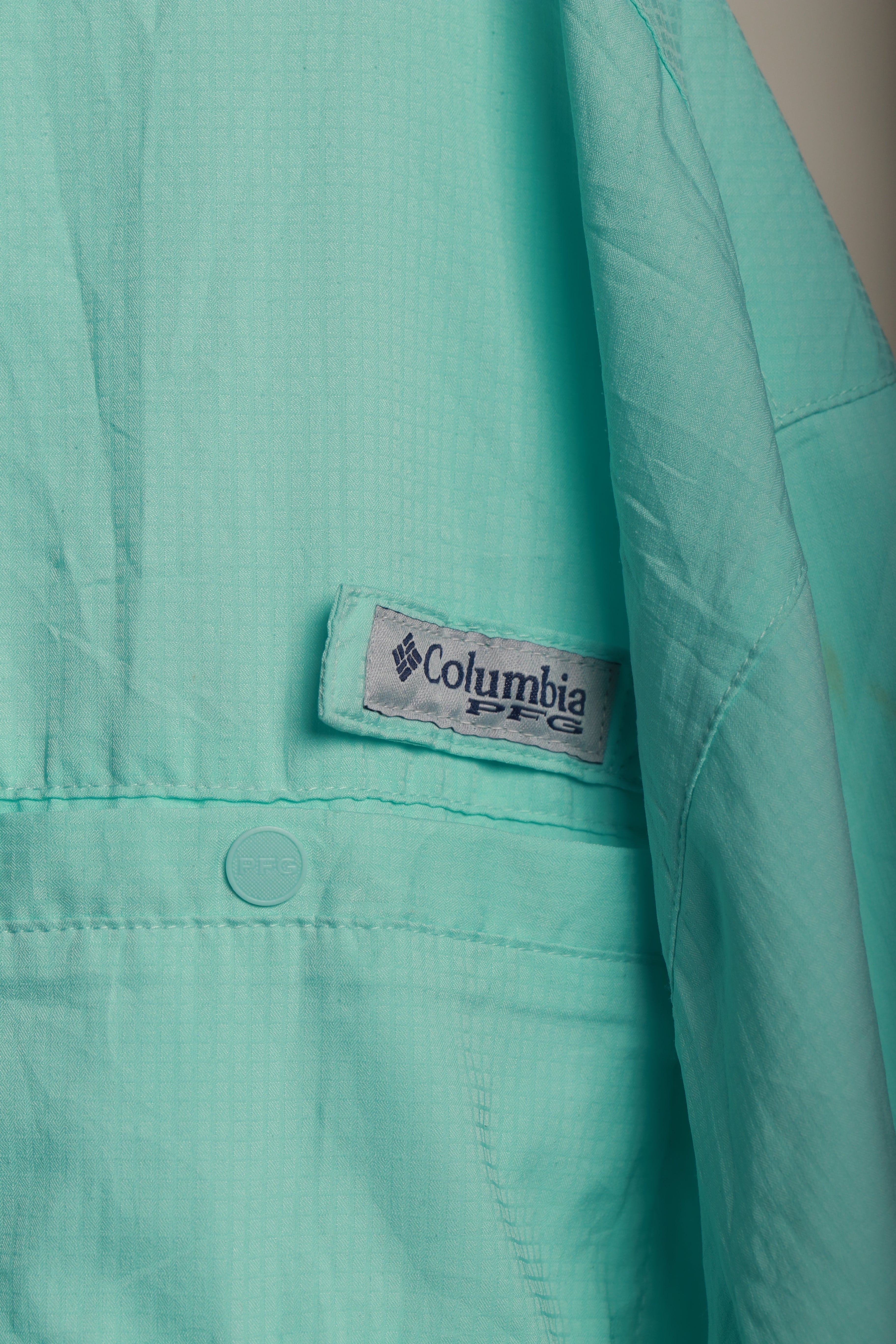 Męska koszula Columbia PFG Omni-Shade 2XL – turkusowa