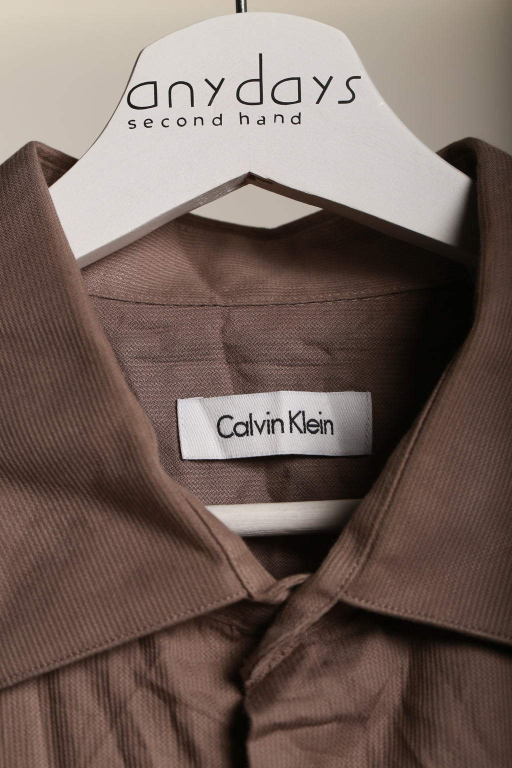 Męska koszula Calvin Klein 16 – brązowa